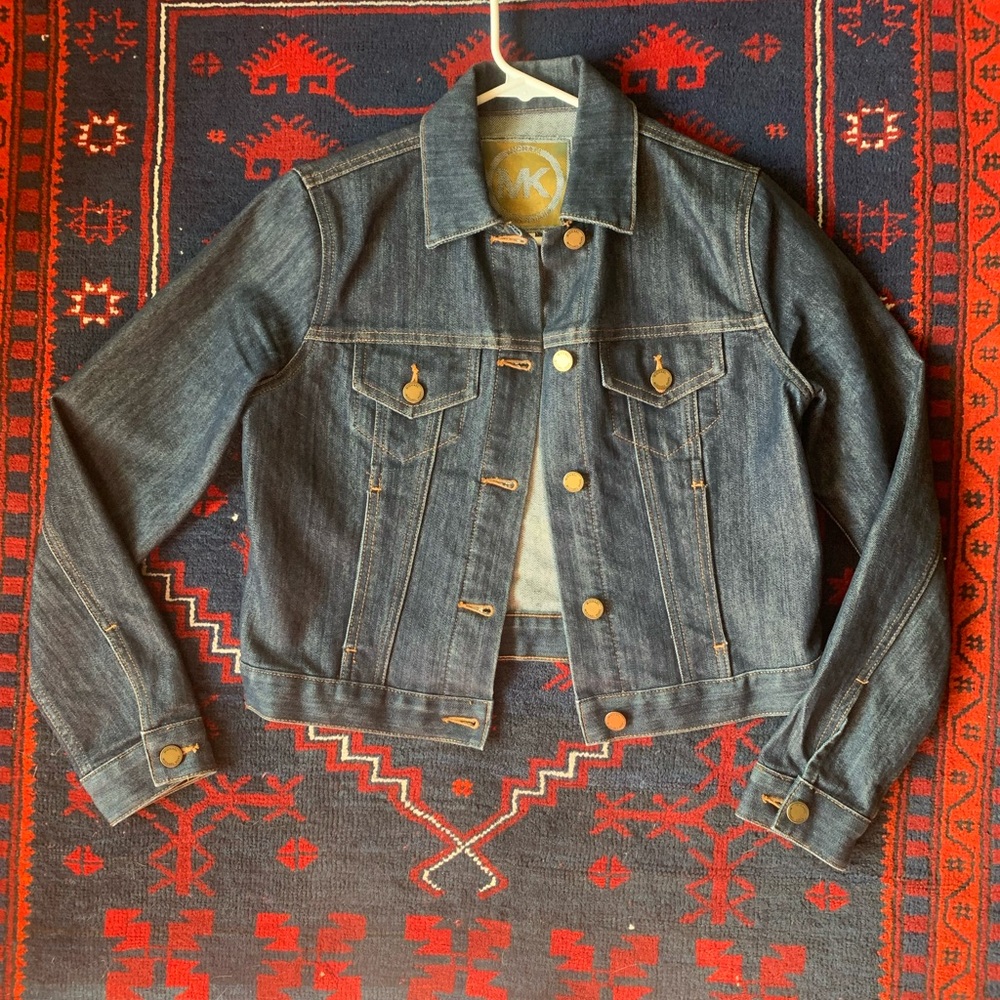 Michael Kors Denim Jacket with Gold Logo Patch